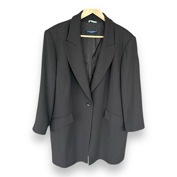 Marina Rinaldi Brown Jacket Long Blazer Notched Lapel US Size 16 - Picture 1 of 11